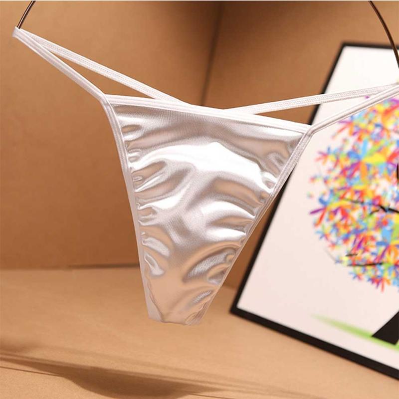 

Underpants Mini T-back Silk Satin Sexy Brief Bikini G Strings Men Panties Erotic High Stretch Underwear Lingerie Low Rise Thong, Red