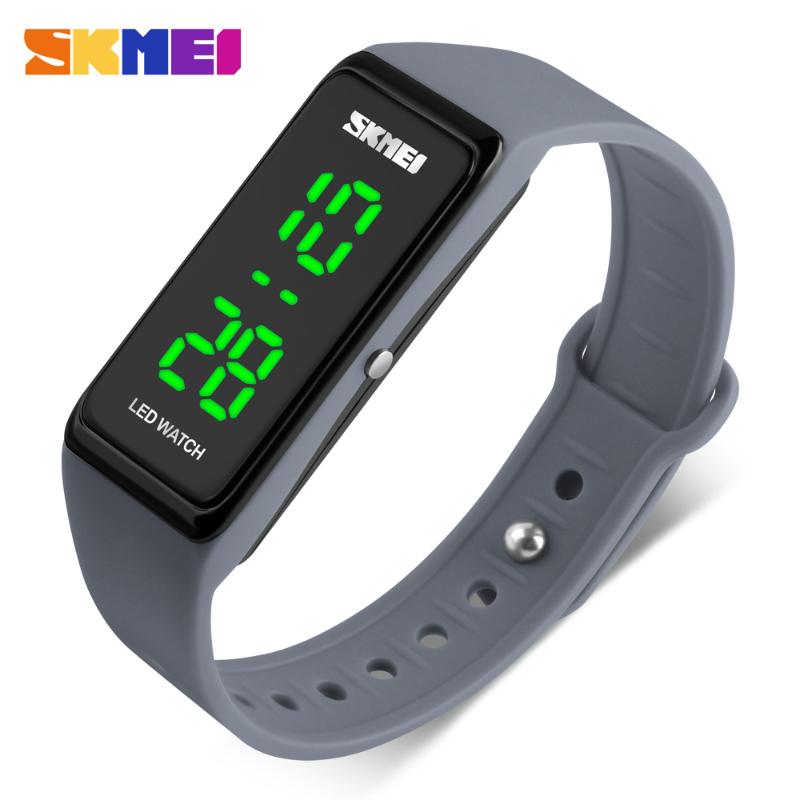 

Women Sports Watches Girls Simple LED Display Watch Ladies Digital Wristwatches Water Resistant Relogio Feminino Homtre, Slivery;brown