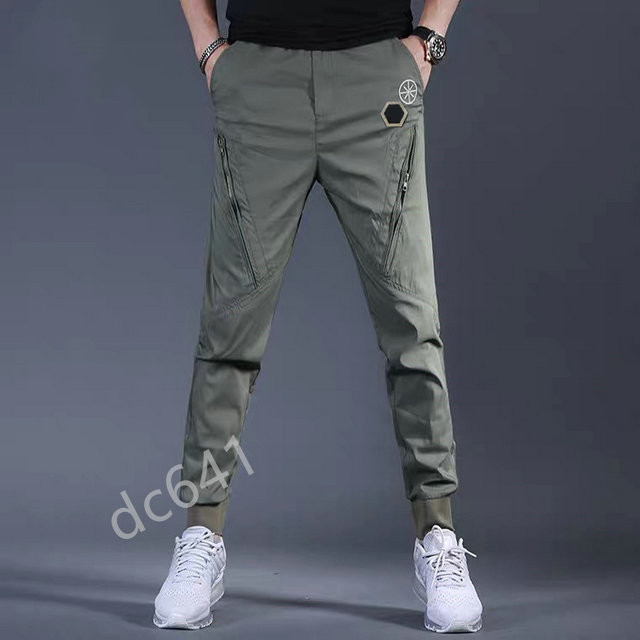 

2021 men's thin fashion joker stretch nine pants loose, straight, slim, foot banding casual trousers m-4xl#09, Black