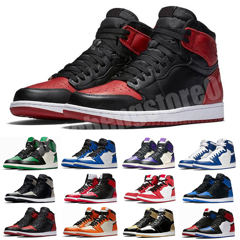 

2021 Mens 1 Basketball Shoes Low 1s Womens Blue Moon Red Banned Bred Chicago Black Toe Court Purple Game Royal UNC Shadow Sneakers, Color 16