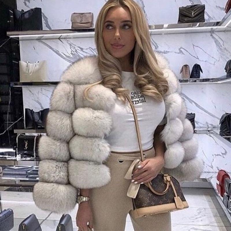 

Women's Fur & Faux Donsignet Women Coat Imitation Womens Fashion Short Round Neck Slim Top Winter, Black