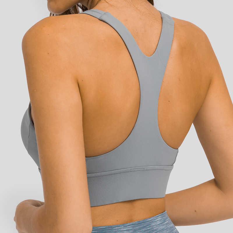 

High Neck Y-shaped Back Elastic Sports Bra Widened Hem High-strength Shockproof Sports Underwear Women Running Fitness Gym Clothes, Black