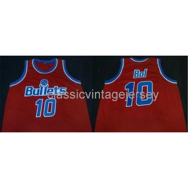 

Stitched Custom MANUTE BOL ROAD CLASSICS BASKETBALL THROWBACK RETRO JERSEY Ncaa Men Basketball Jerseys, Red