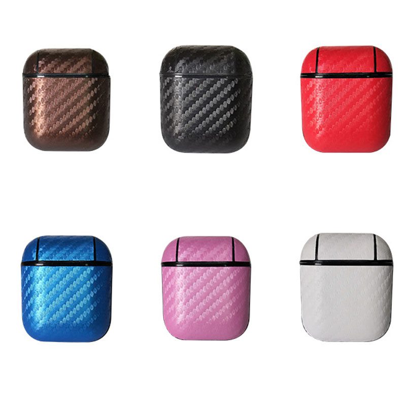

2021 Carbon Fiber PU Leather Hard PC Cases For Apple Airpods Pro 3gen Vertical Ear phone Case Air Pods 1 2 gen Bluetooth Earphone Cover With hanging Keychain