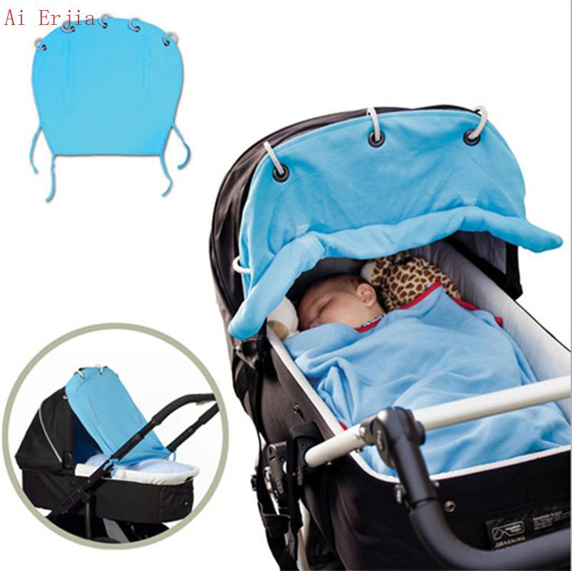 

Stroller Parts & Accessories Baby Sunscreen Curtains Roll Up Cover Cotton Sunshade