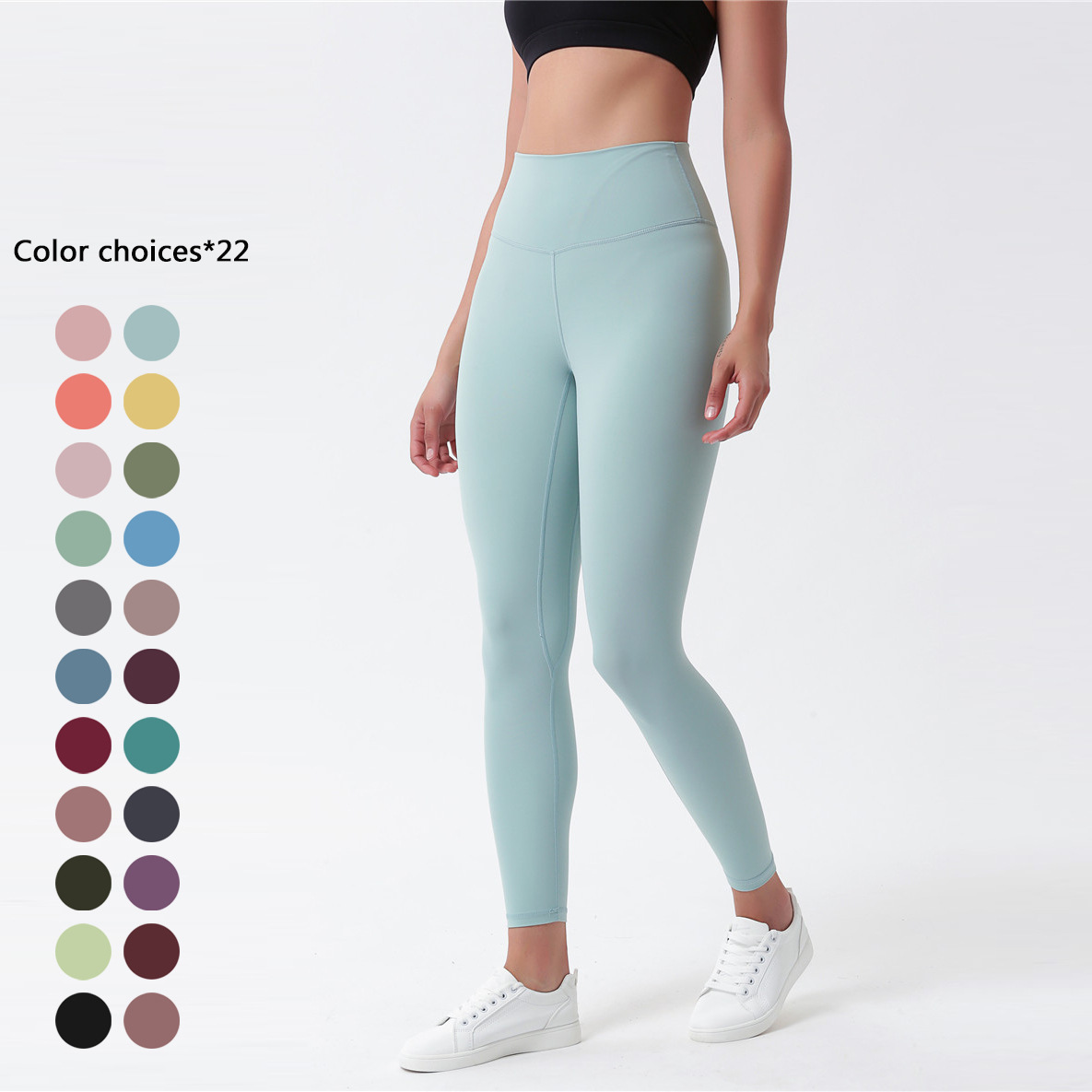 

Leggings Yoga matCLWI women's Pants fitness exercise double side matte naked sense Lulu the same, Black;white
