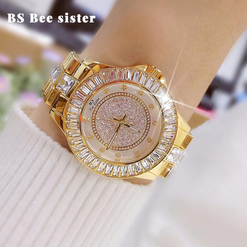

Wristwatches WOMEN WATCHES DIAMOND CRYSTAL WATCH GOLD SILVER STAINLESS STEEL BLING WRISTWATCH MONTRE FEMME