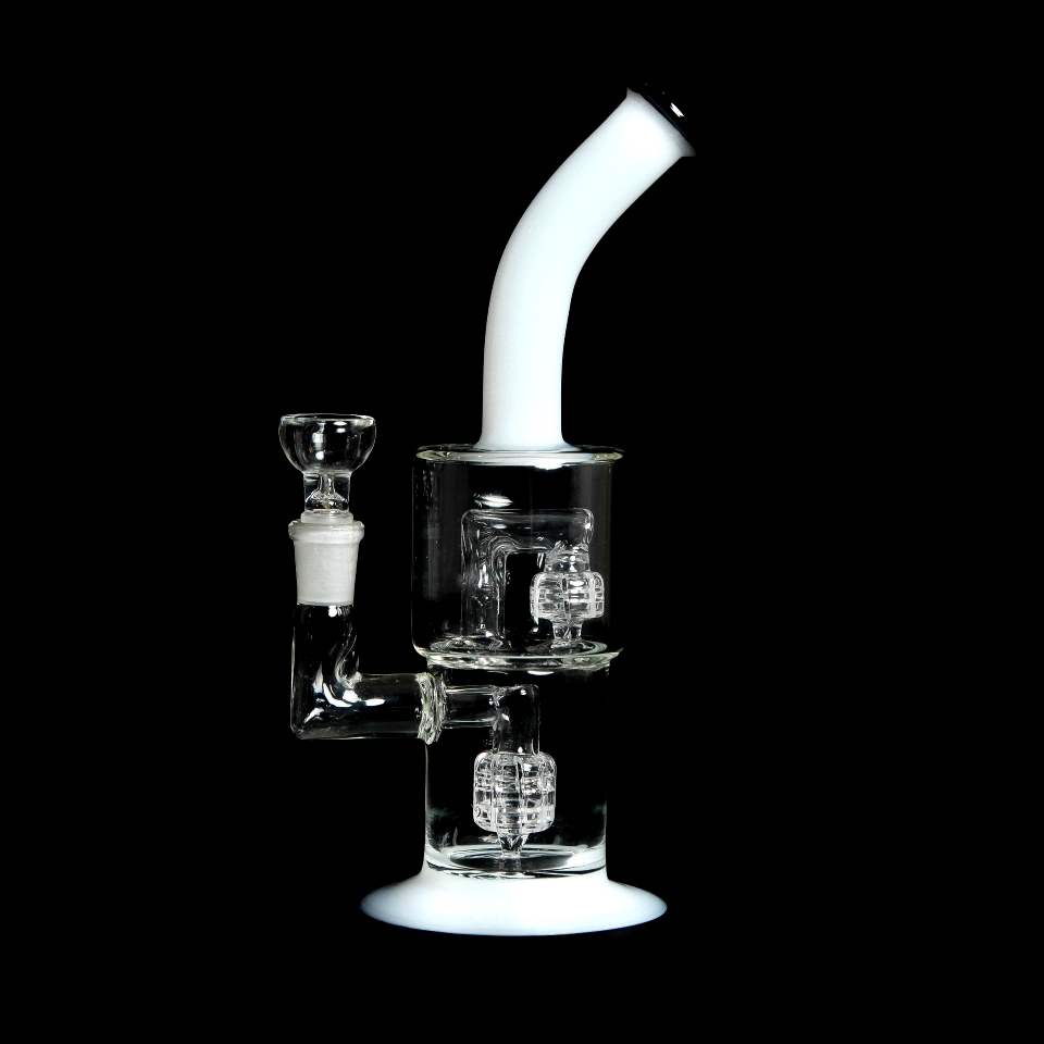 

14.4mm glass bongs Bong Oil Rig Hookahs Mini Jet thick Toro pipe white honeycomb perc bubbler water pipes dab rigs