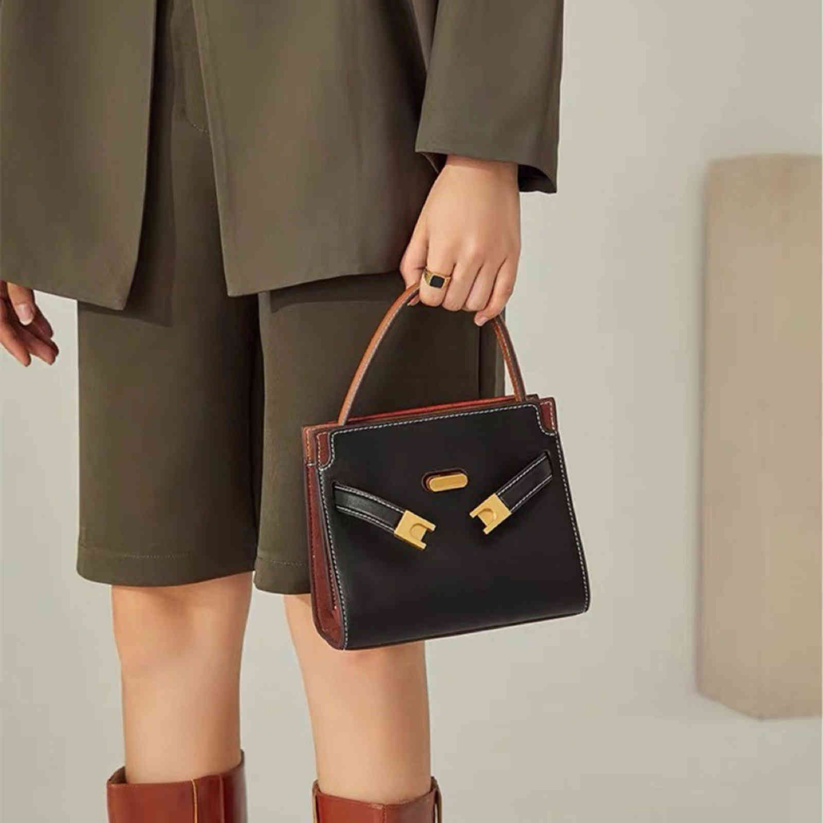 

Tb Torys Burchs Bags Women Bag Mini Small Lee Series Small Square Cowhide Messenger Women's Hand High Quality