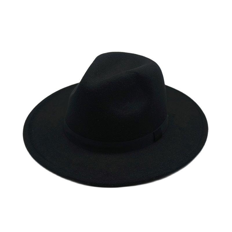 

Wide Brim Hats Fedora Hat Felt Cap Ladies Women Men Jazz Godfather Sombrero Caps