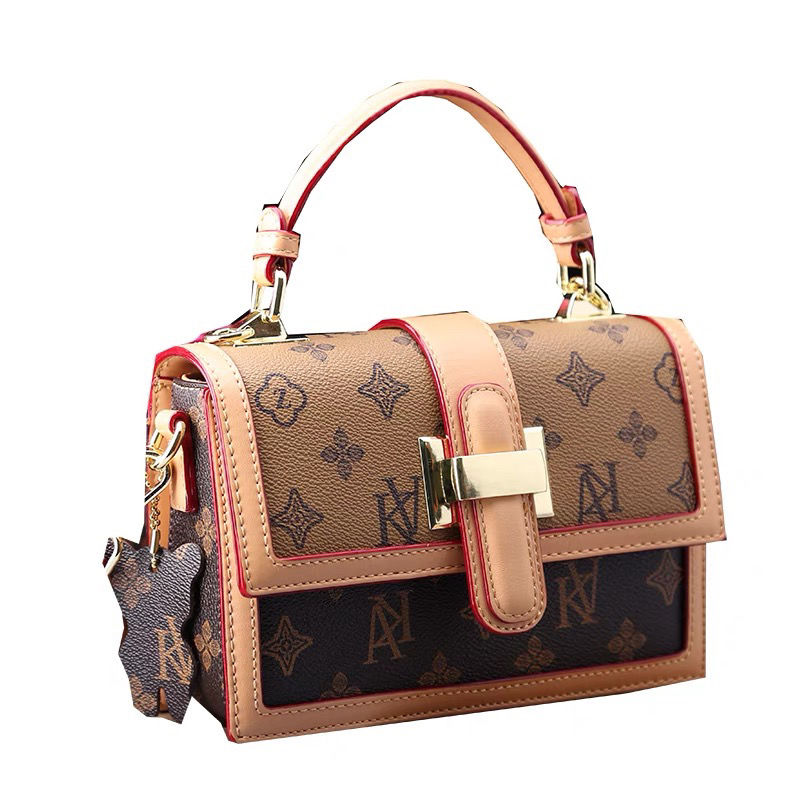 

Leather small square bag hand cadhio authentic women's bag fashionable versatile foreign air one shoulder across the body
