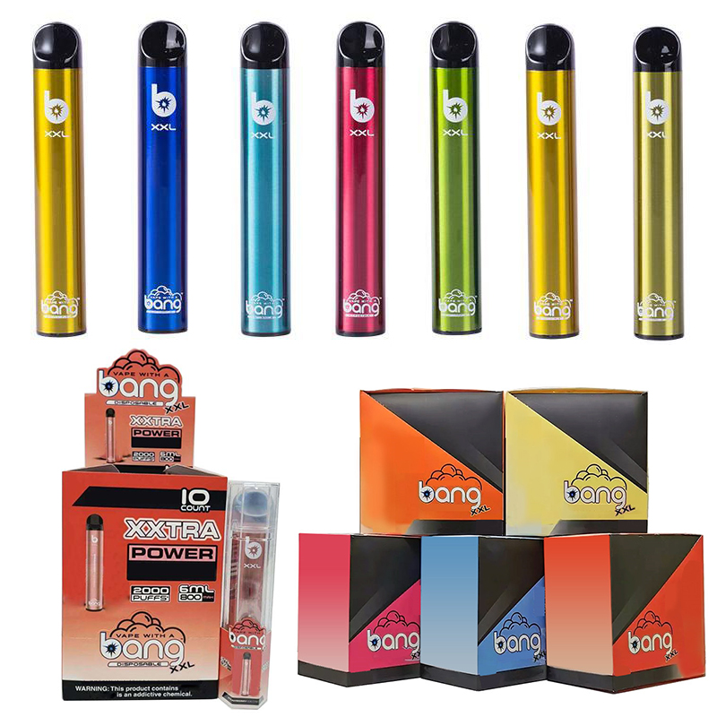 

Bang XXL Disposable Vape Pen Kits 2000 Puffs pre-filled cigarettes 800mAh Battery 5ML Vapor Pod Device eCigs Puffbars Vapes electronic cigarette