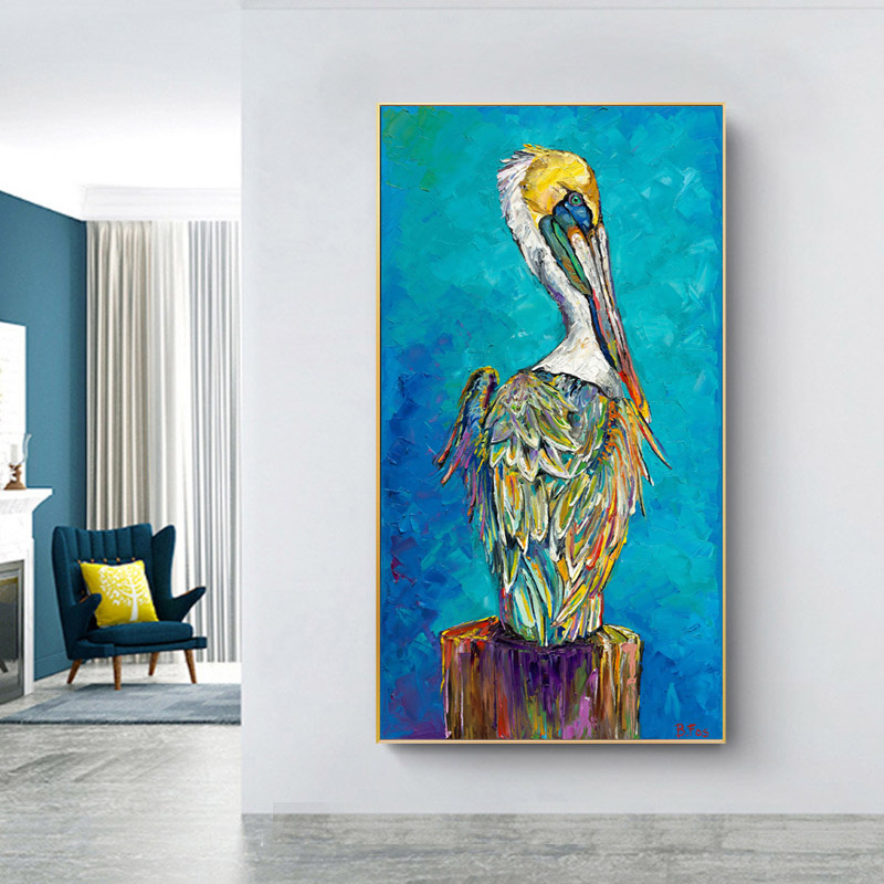 

Modern Art Birds Painting Printed on Canvas Art Poster Wall Pictures For Living Room Abstract Animal Art Wall Decor