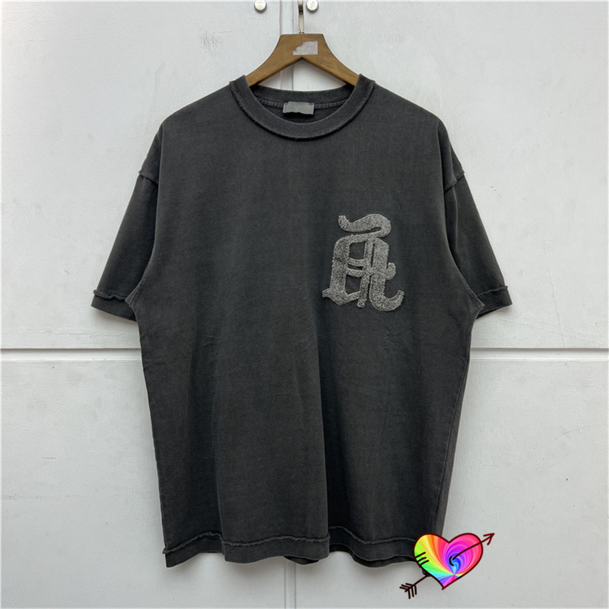 

Embroidered Tee 2022 Men Women High Quality Heavy Fabric T shirt Vintage Tops Short Sleeve