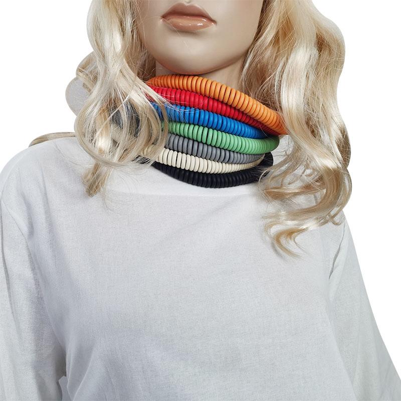 

Pendant Necklaces Seven Color Bohemian Style For Ladies Twisted Rubber Woman's Clothes Accessories Wholesale Necklace Jewelry, Silver