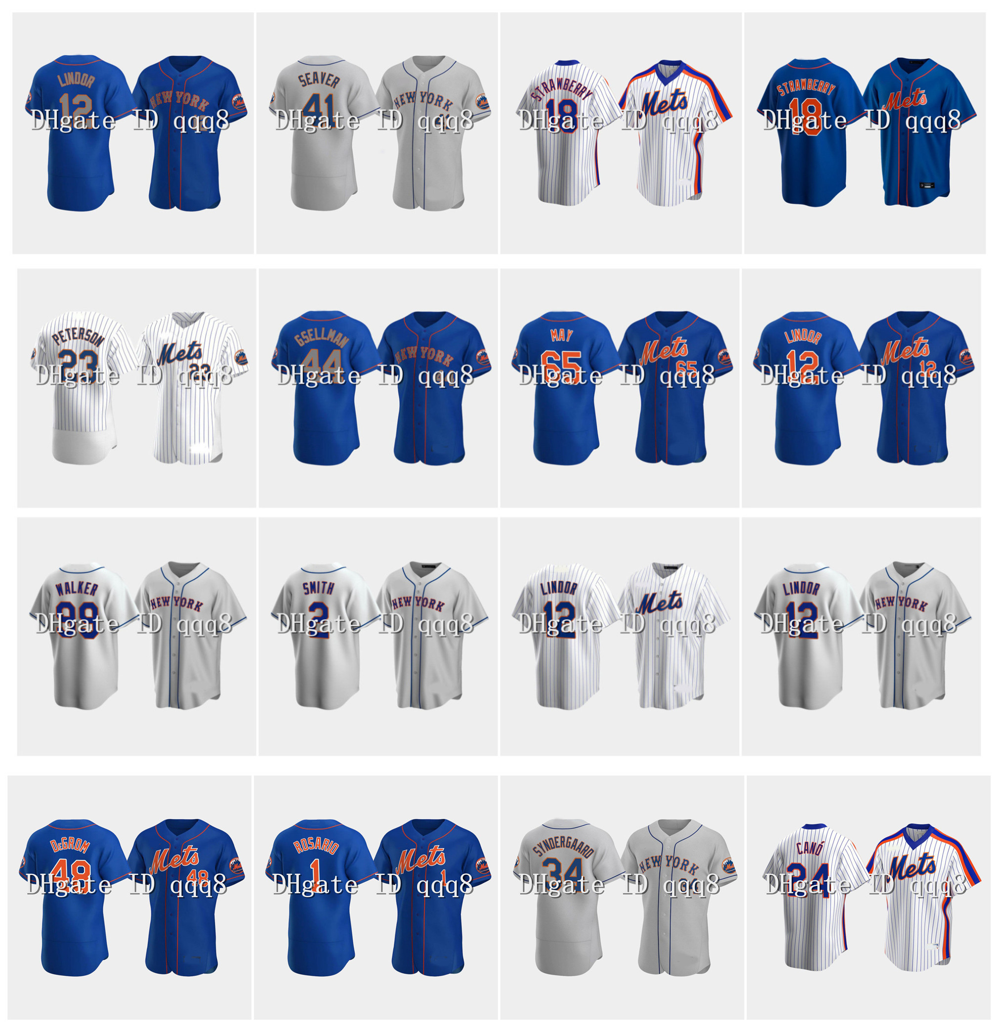 

12 Francisco Lindor Jersey Mets 23 Javier Báez Jacob deGrom Pete Alonso Mets Mike Piazza Dwight Gooden Keith Hernandez Darryl Strawberry York Taijuan Walker Baseball, Women