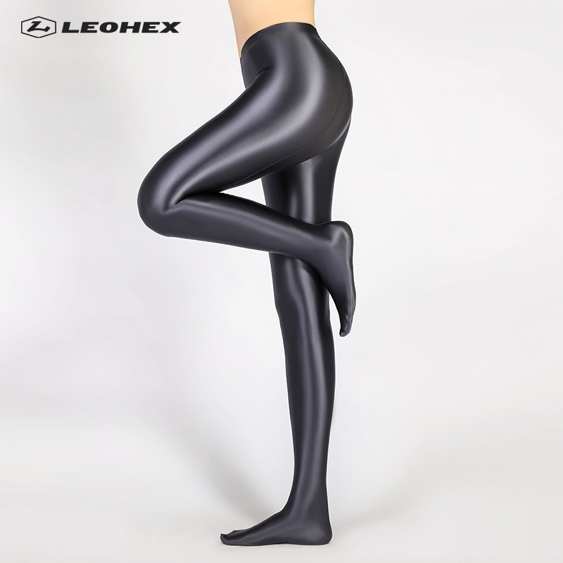 

LEOHEX Spandex GLOSSY OPAQUE Pantyhose Shiny high waist Tights Sexy Stockings yoga pants training women sports leggings fitness, Purple