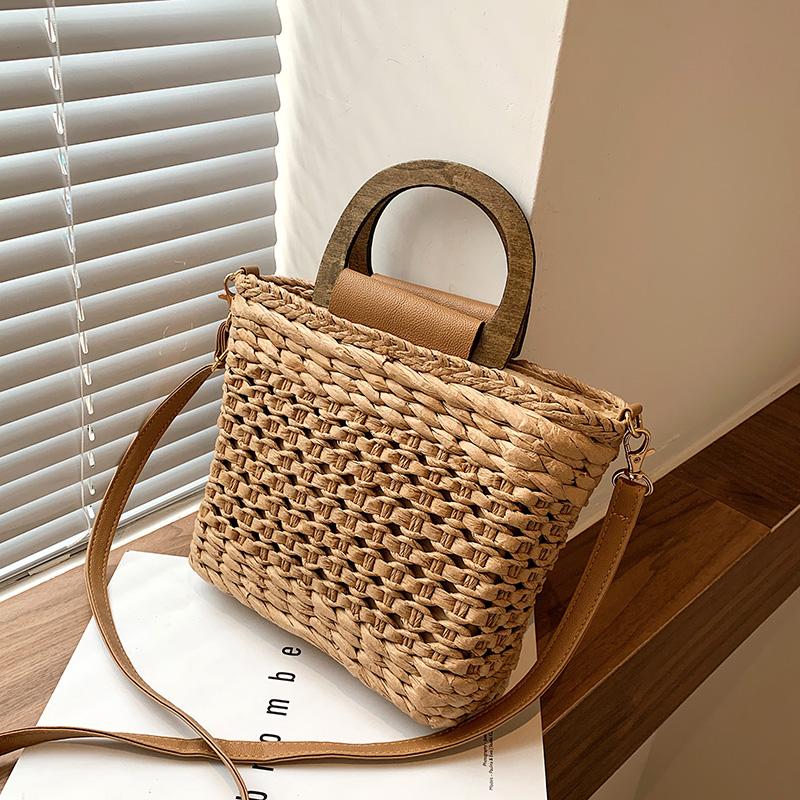 

Evening Bags Summer Vintage Handmade Woven Handbag Straw Vacation Travel Crossbody For Women Simple Bohemia Shoulder Pack Torebka Damska