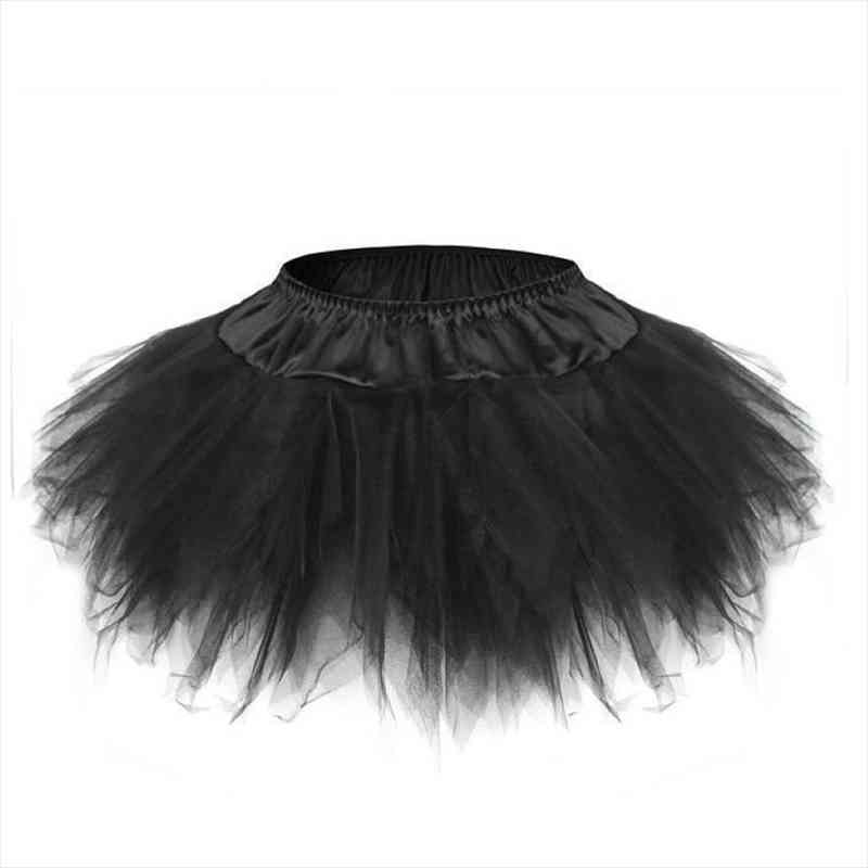 

women multilayer mesh tulle pleated mini tutu skirt showgirl fashion party dance skirts plus size s-6xl, Black