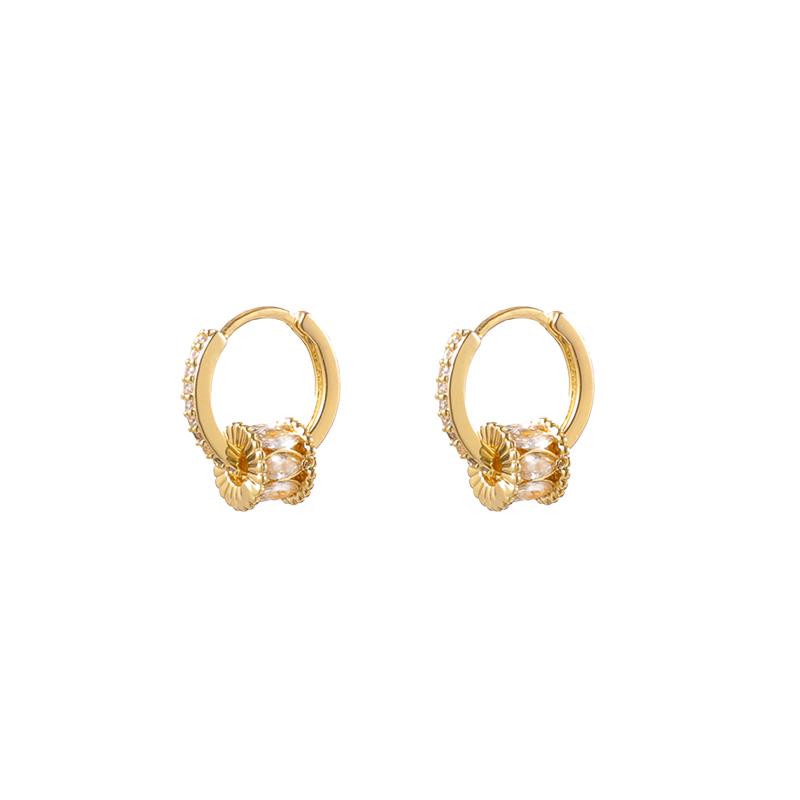 

Stud Fine Natural Zircon Gemstone Jewelry 14K Gold Earring Women Bizuteria Aros Mujer Oreja Orecchini 14 K Yellow Earrings, Golden;silver