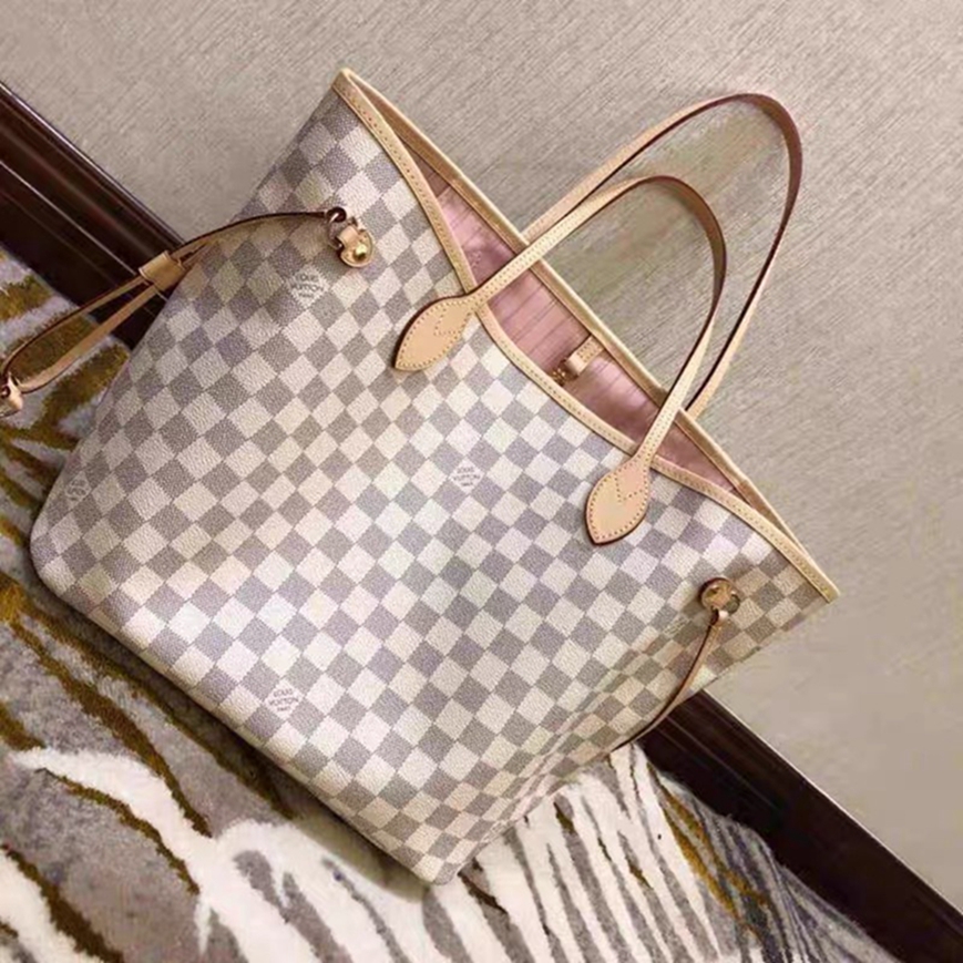 

Women Handbag Shoulder Bags Shopping bag Totes Classic Brown purse date code serial number checker tote grid flower 06, #1