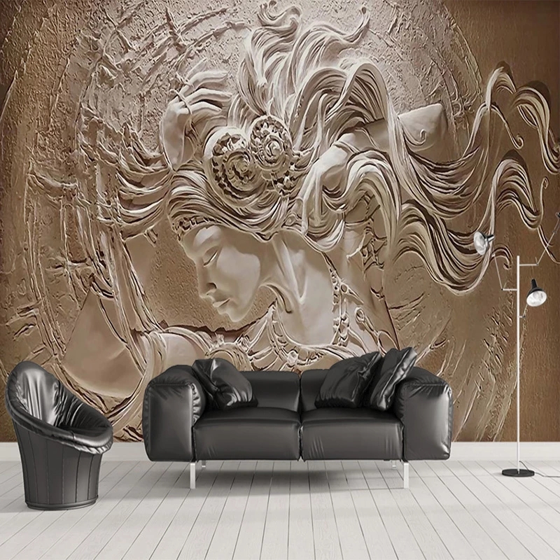 3d wallpaper Custom Wallpaper 3D Relief Beauty Background Mural European Style Living Room Bedroom Home Decor Creative Papers-image-708612570