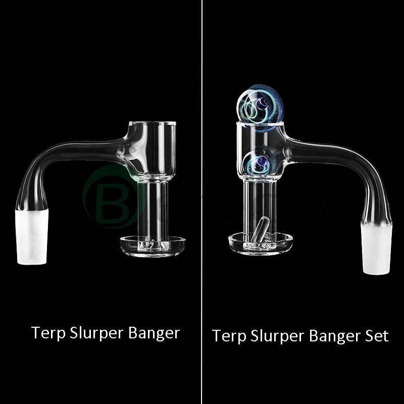 

High Quality Beveled Edge Full Weld Smoking Terp Slurper Vacuum Quartz Banger 2mm Wall 20mmOD Slurpers Nails For Water Bongs Dab Rigs Pipes