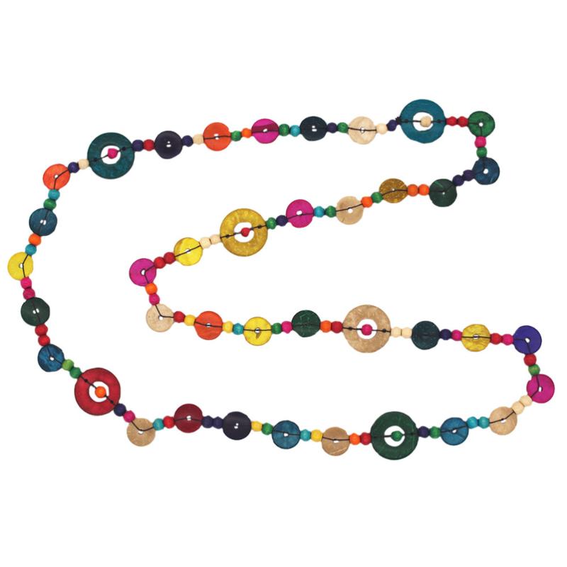 

Pendant Necklaces 1PC Bohemian Retro Long Necklace Wooden Bead Neck Jewelry, Silver
