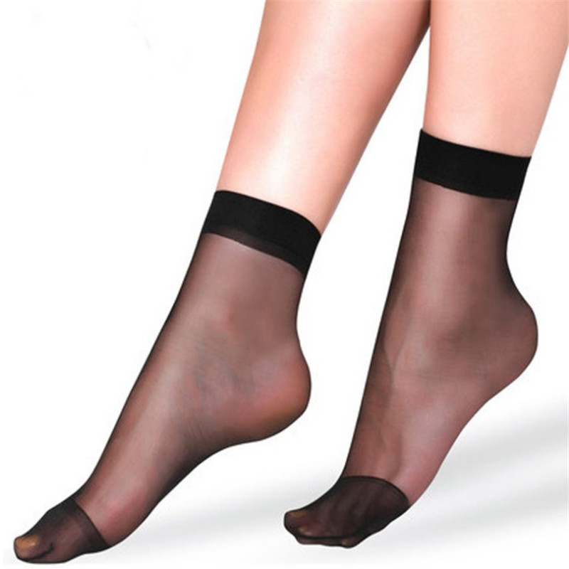 

20pcs=10 Pairs Summer bamboo female Short Sos Womens sos Thin Crystal Transparent Silk Sos Girl Ankle Sox Elastic, Skin
