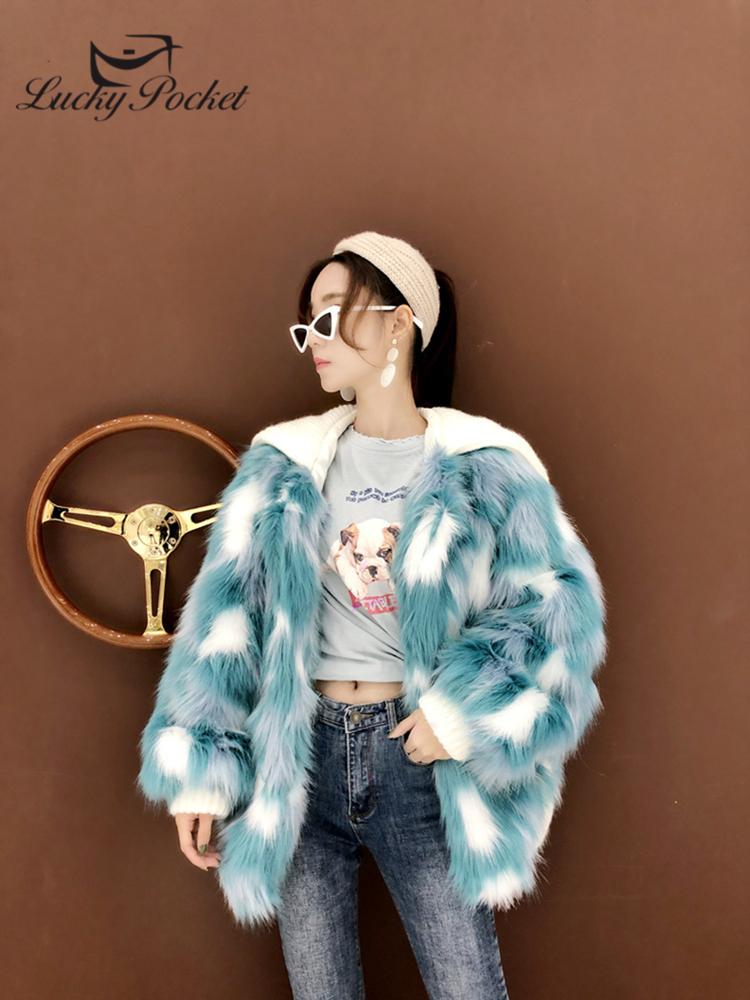 

Women's Fur & Faux Women Winter Street Style Casual Thick Temperament Keep Warm Short Coat Ladies Fashion Loose Lapel Parkas Outerwear ZY71, Black