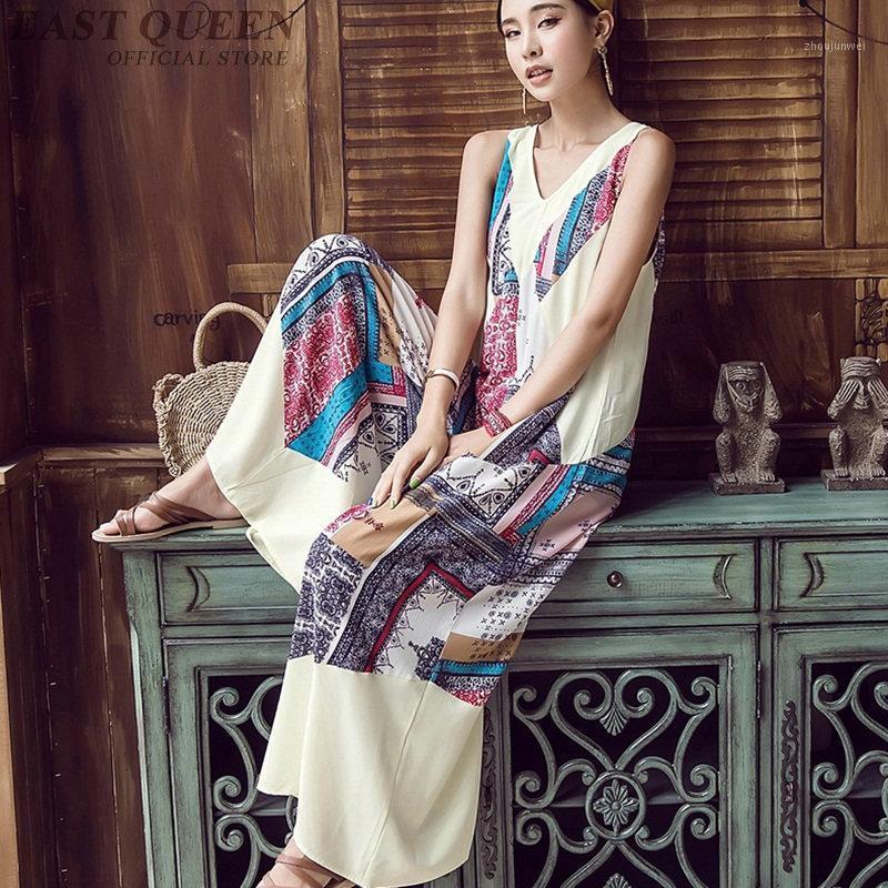 

Women' Jumpsuits & Rompers Hippie Boho Chic Summer Mexican For Women 2021 Beach Overalls Wide Leg Jumpsuit FF1166