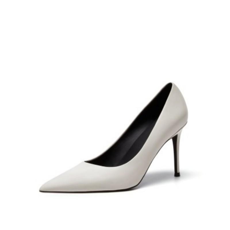 

Classic Shoes Women Pumps Faux Leather Basic Pointed Toe Office Commute 8.5cm Thin High Heels Work Ladies Dress, Black