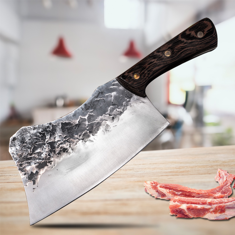 

7.5inch Bone Chopping Knife Handmade Forged Meat Bone Cleaver Vegetables Chinese Chef Slicing Kitchen Knife Stainless Steel
