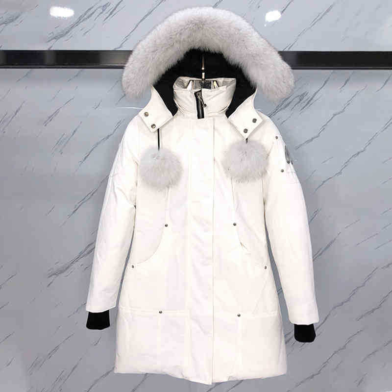 

Down jacket winter Keep warm women Outerwear long hooded coat high quality White duck downs windbreaker jackets Fur collar Snow clothes Thicken, Black