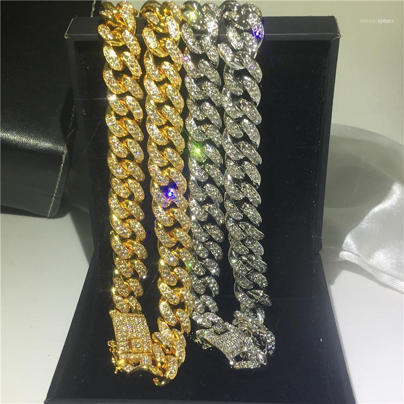 

Chains Vecalon 12.5mm Cuban Hiphop Necklace Pave Crystal Cz Iced Out For Women Men Rock Jewelry1