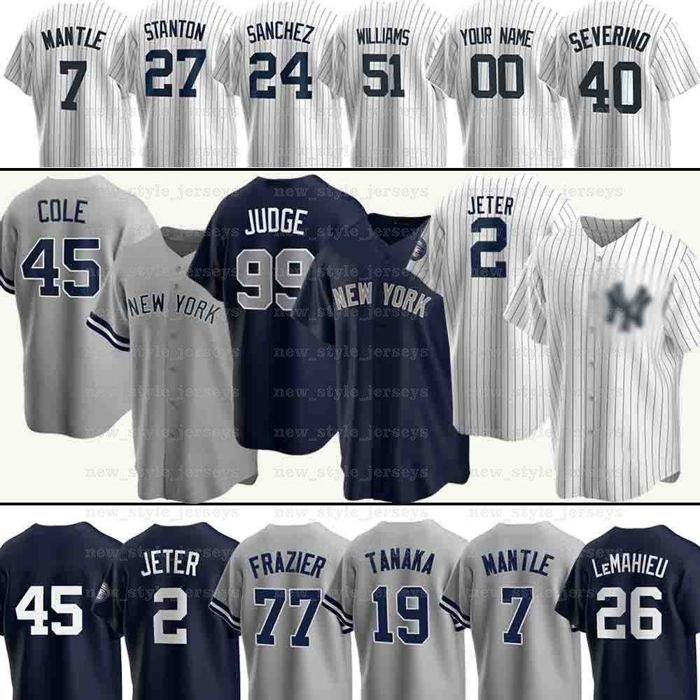 

45 GERRIT COLE Derek Jeter New 2 York 99 Aaron Judge Men wonen Baseball Jerseys Yankees Don Mattingly 24 Gary Sanchez LOU GEHRIG, Blue;black