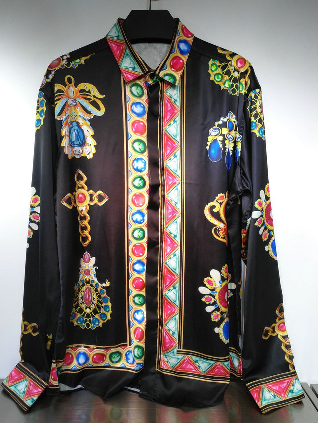 

2021 luxury designer fashion men's shirts long sleeve business casual brand spring slim shirt -3XL#029, White;black