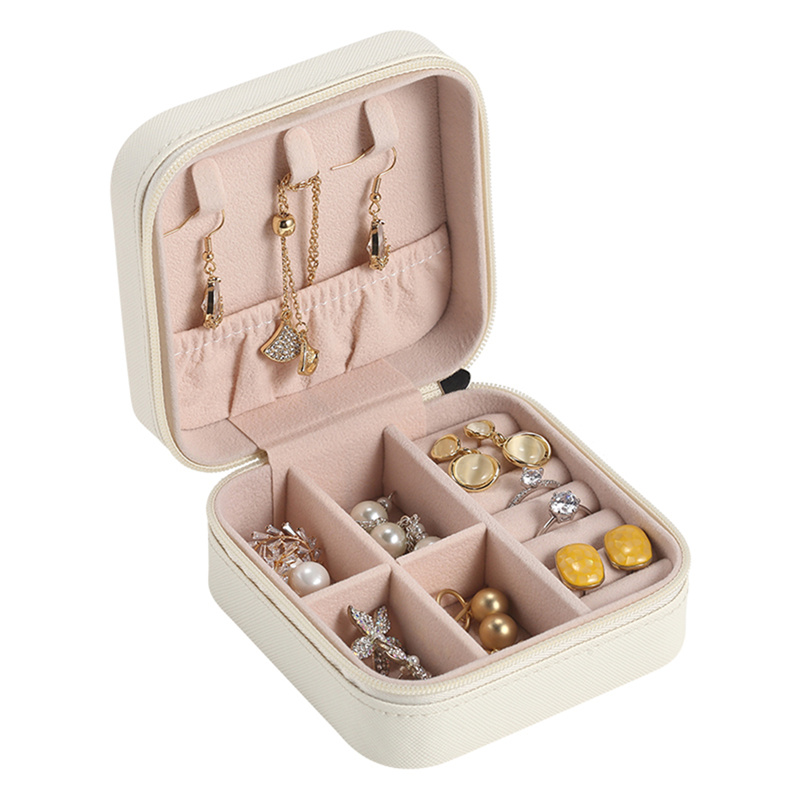 

Portable Small Jewelry Box Women Travel Jewellery Organizer PU Leather Mini Case Rings Earrings Necklace Holder Display Storage Cases