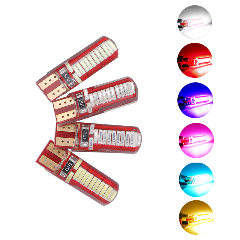 

50Pcs T10 W5W 4014 24SMD LED Canbus Error Free Car Bulbs For 168 192 194 2825 Clearance Lamps License Plate Lights 12V