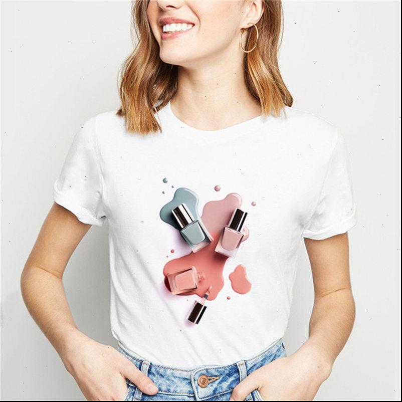 

womens t shirts shirt ms. lipstick nail polish summer harajuku viper korea clothing women street, White