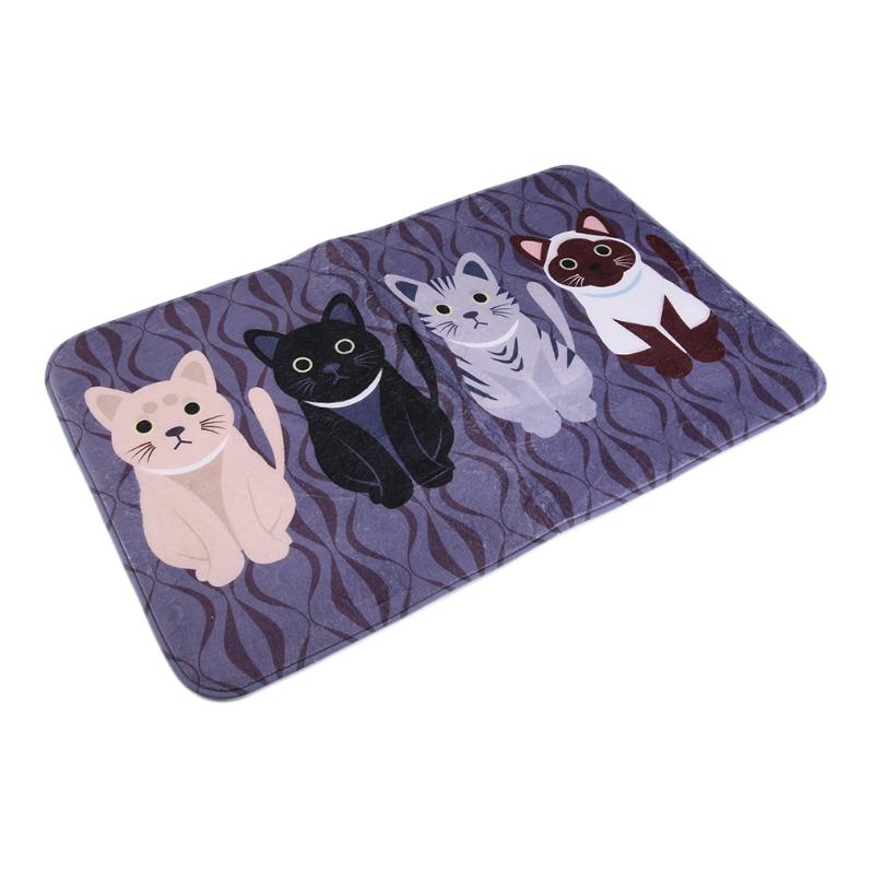 

Carpets Creative Kawaii Welcome Floor Mats Animal Cat Print Bathroom Kitchen House Doormats For Living Room Anti Slip