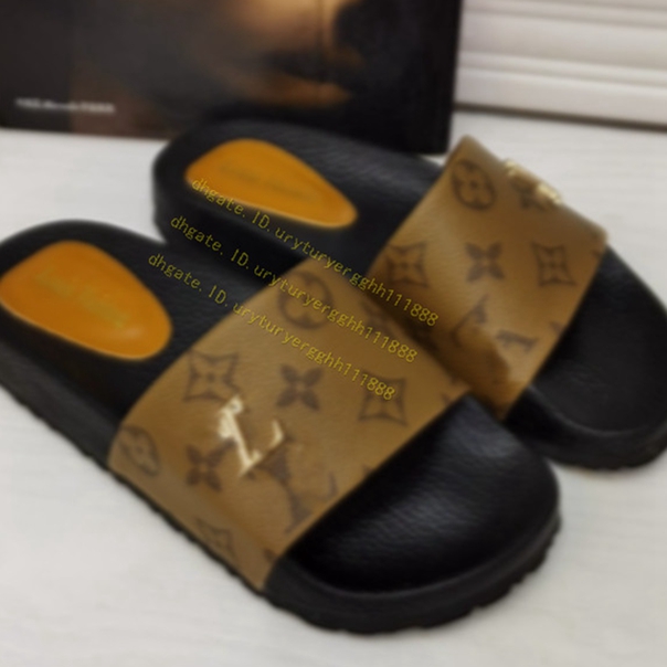 

mens and womens fashion sporty motif print slides sandals slippers boys girls jacquard stripe causal flip flops No box and dust bags QBB, Black