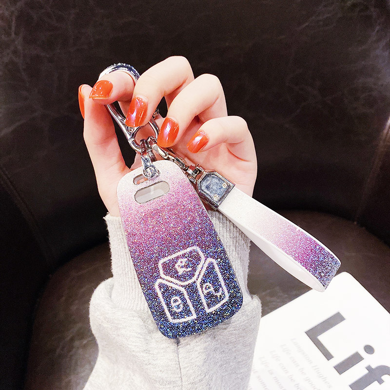 

For Audi a4l a5 q3l q5l a6l All-inclusive special key cover keychain shell car accessories for girls, Black