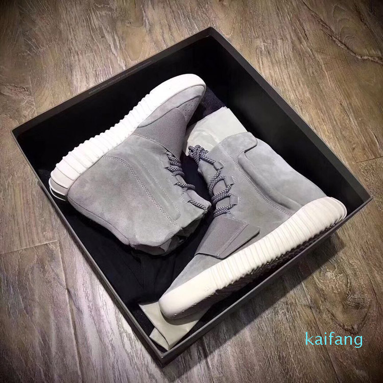 

Black samurai Velcro 750 boots couple men and women soul coconut sneakers joint trend high-top Popcorn shoes, Dark grey brown