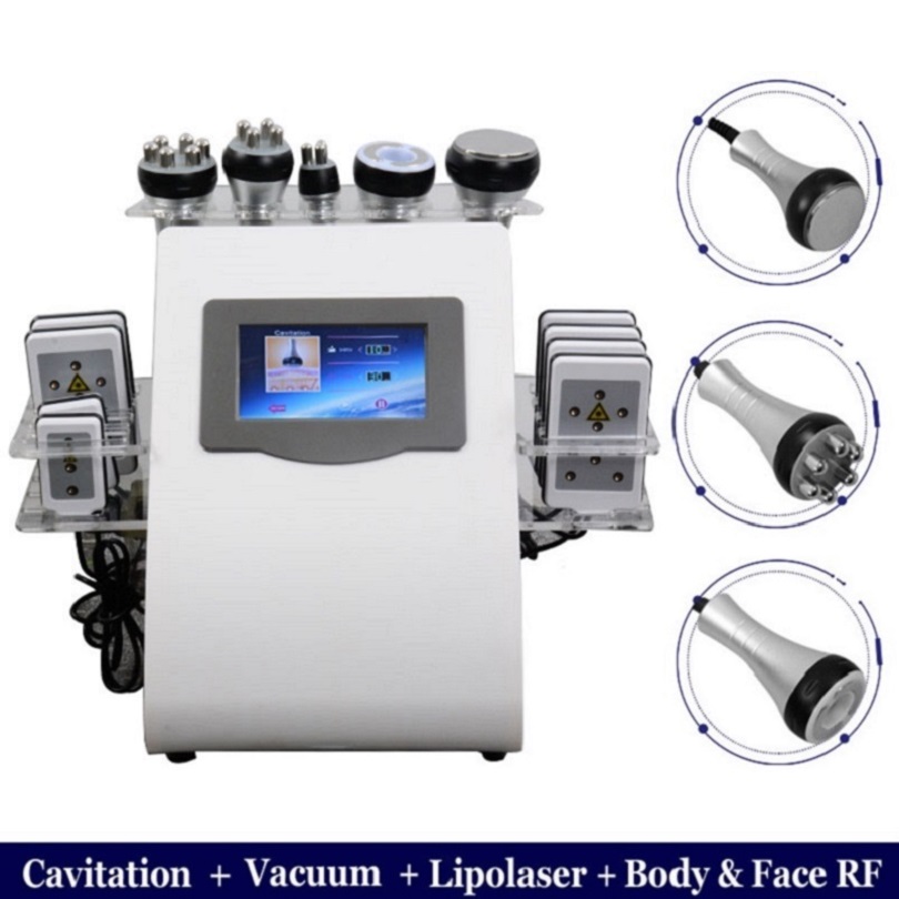US plug 2025 Hot Product 6 in 1 Vacuum Laser Radio Frequency RF 40K Cavi Lipo Slimming Ultrasonic Liposuction Cavitation Machine For Spa