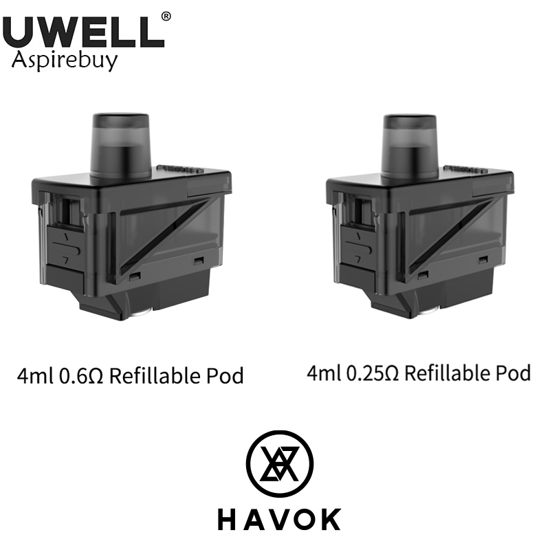 

Uwell Havok V1 Pod 4ml Cartridge Support Un2 Meshed-H 0.25ohm 0.6ohm Coil for Electronic Cigarette Kit Vape Authentic