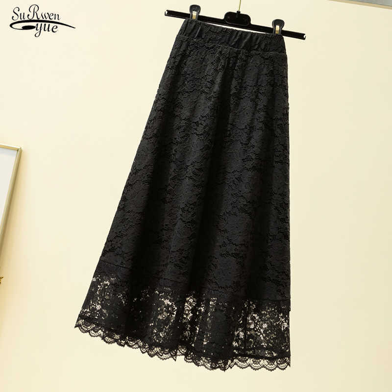 

Summer Sexy Black Long Skirt Faldas Plus Size Loose High Waist Women Skirts Loose A- Line Midi Skirt for Women Skirts 9833 210527