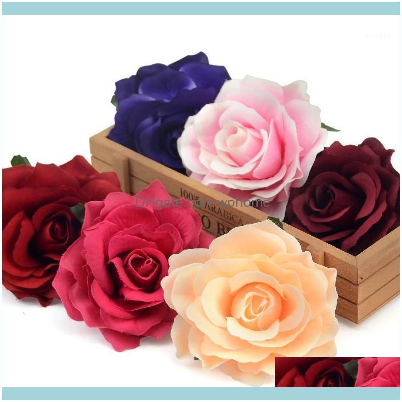 

Decorative Flowers Wreaths Festive Party Supplies Home & Garden100Pcs Artificial Deep Red Rose Silk Flower Heads For Wedding Decoration Diy
