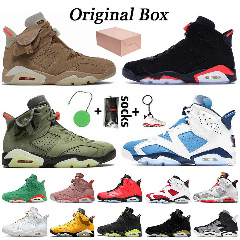 

With Original Box JUMPMAN 6 Mens Basketball Shoes UNC 6s VI Gold Hoops British Khaki Carmine Black Infrared Tech Chrome Hare Trainers Electric Green DMP Sneakers, C42 hare 36-47