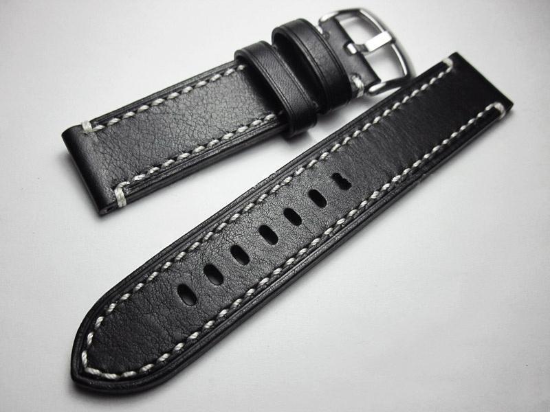 

Watch Bands High-end Thick Section Watchbands 18 19 20 21 22mm Genuine Leather Black Belt Handmade Cozy Universal Strap Band